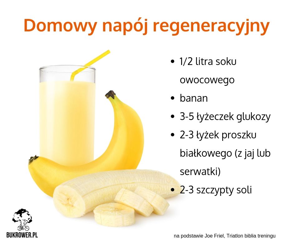  szklanka z koktajlem i banan czyli przepis na domowy napój regeneracyjny